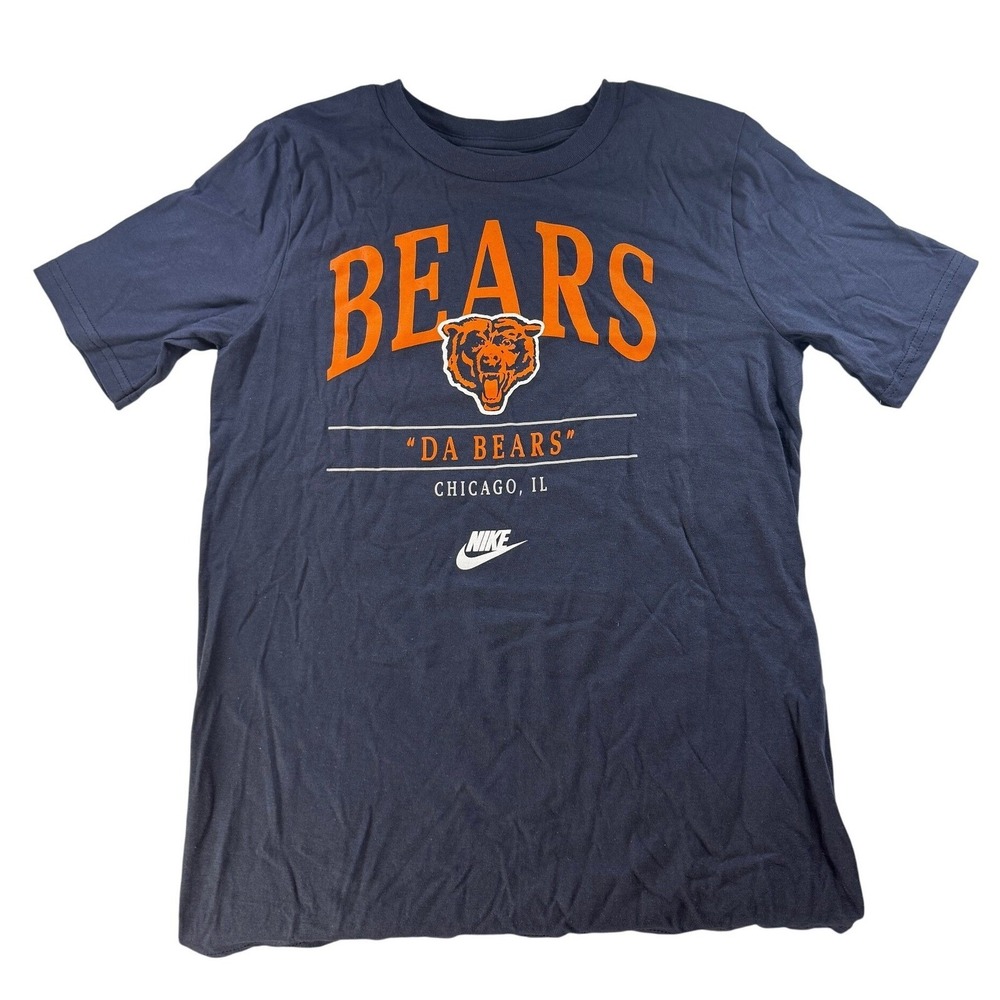 Nike Chicago Bears NFL Youth Tee Shirt Navy Blue Cotton Large 14/16 NEW